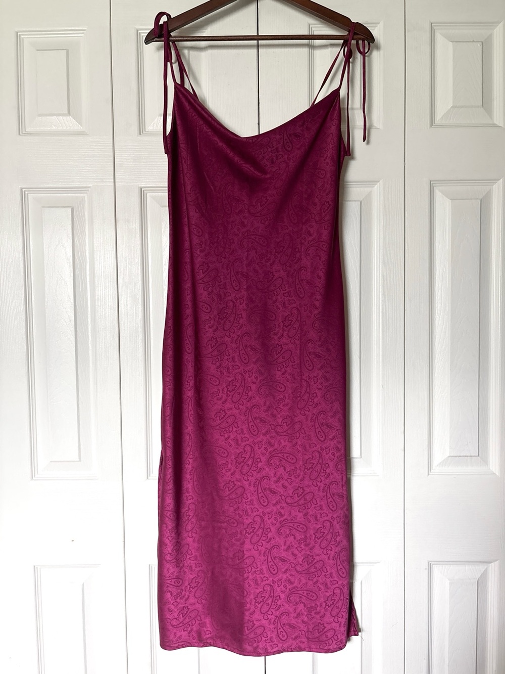 Forever 21 Satin Slip Dress Size Small | Whimsigoth Floral Paisley Jacquard